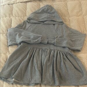 Gray Hooded Maternity Sweatshirt